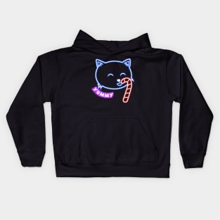 Cat candy cane Neon Kids Hoodie